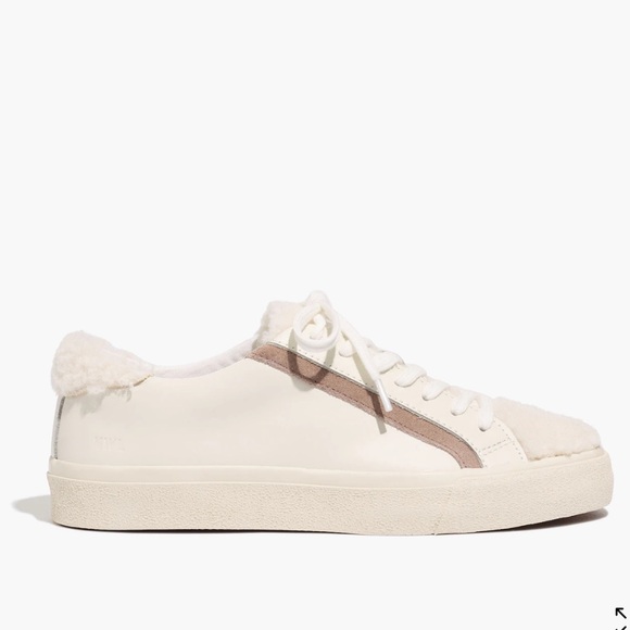 Madewell Sidewalk Low-Top Sneakers in Leather: Sherpa Edition Size 8 - Picture 2 of 13